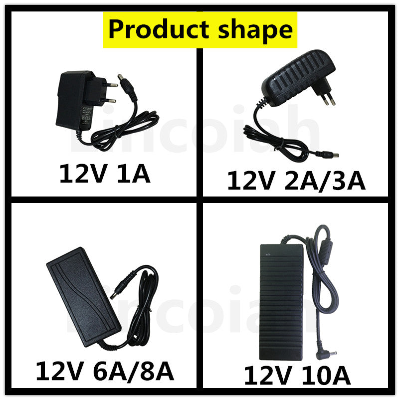 Lincoiah 12V Universal Power Supply – 1A to 10A AC/DC Lighting Transformer