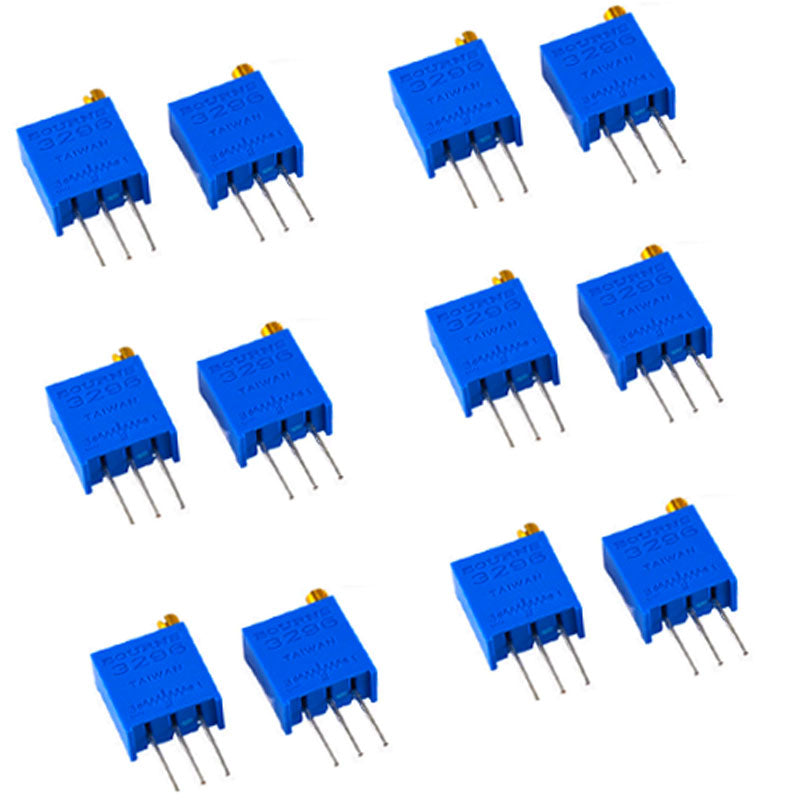 50pcs 3296W Multiturn Trimmer Potentiometer Kit – 500R to 1M Ohm Set