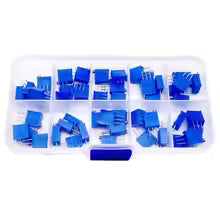 50pcs 3296W Multiturn Trimmer Potentiometer Kit – 500R to 1M Ohm Set