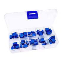 50pcs 3296W Multiturn Trimmer Potentiometer Kit – 500R to 1M Ohm Set