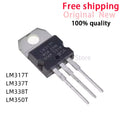 10PCS LM317T LM337T LM350T LM338T Voltage Regulator – TO-220 IC Kit