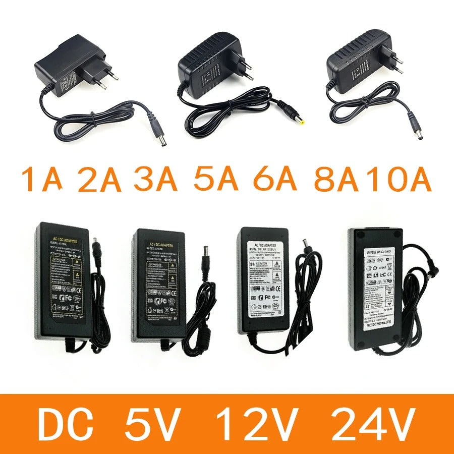 Universal AC/DC Power Supply Adapter – 5V-24V LED Driver & Charger
