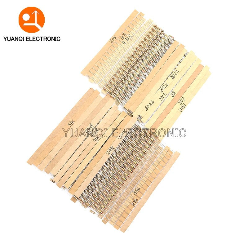 860pcs 1/4W Carbon Film Resistor Kit – 1R to 1M Ohm Assorted Set