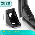 2020 Aluminum Profile Connector Set – 10pc Corner Bracket & M5 T-Nuts