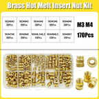 Brass Heat-Set Threaded Inserts M2-M6 – 3D Printing & Molding Nut Kit