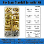 120pcs Brass M2 Standoff Kit – Hex Spacer Screw & Nut for PCB Mounting