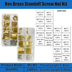 120pcs Brass M2 Standoff Kit – Hex Spacer Screw & Nut for PCB Mounting