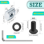 2020 Aluminum Profile Connector Set – 10pc Corner Bracket & M5 T-Nuts