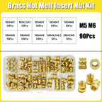 Brass Heat-Set Threaded Inserts M2-M6 – 3D Printing & Molding Nut Kit