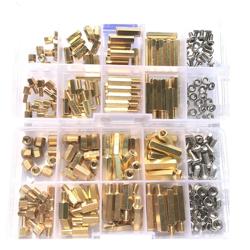 120pcs Brass M2 Standoff Kit – Hex Spacer Screw & Nut for PCB Mounting