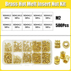 Brass Heat-Set Threaded Inserts M2-M6 – 3D Printing & Molding Nut Kit