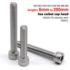 304 Stainless Steel M2-M12 Hex Socket Cap Screw – DIN912 Allen Bolt 6-200mm