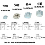 200pcs T-Slot Sliding Nut M4 M5 M6 M8 – Carbon Steel EU Standard Nut Set