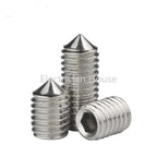 10pcs DIN914 304 Stainless Steel Cone Point Grub Screw – M2 to M12 Hex Set