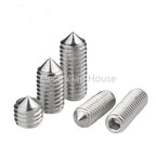 10pcs DIN914 304 Stainless Steel Cone Point Grub Screw – M2 to M12 Hex Set