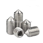 10pcs DIN914 304 Stainless Steel Cone Point Grub Screw – M2 to M12 Hex Set