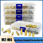 120pcs Brass M2 Standoff Kit – Hex Spacer Screw & Nut for PCB Mounting