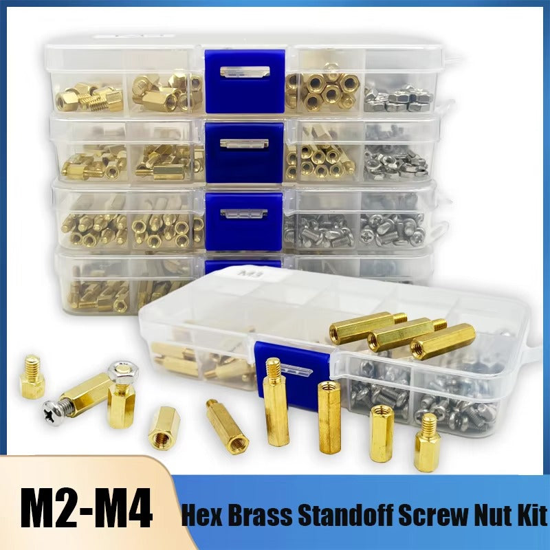 120pcs Brass M2 Standoff Kit – Hex Spacer Screw & Nut for PCB Mounting