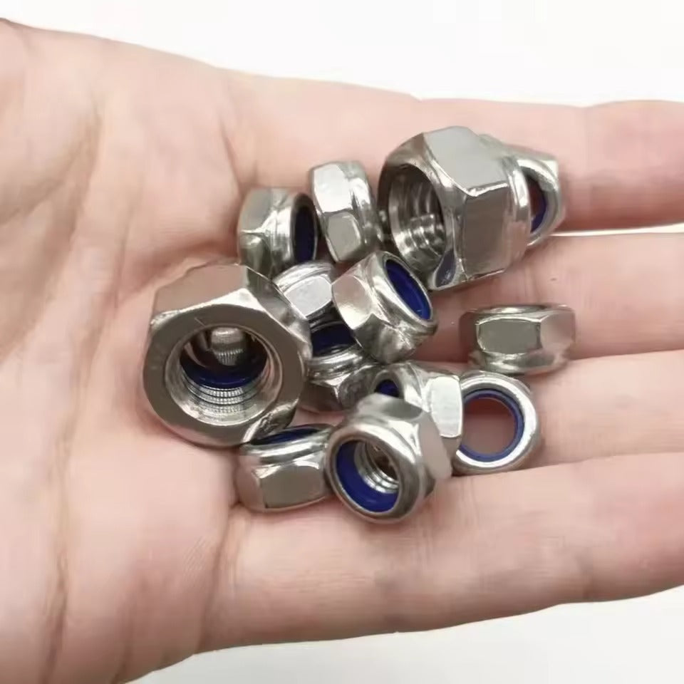 200pcs DIN985 304 Stainless Steel Nylock Nut Kit – M2 to M8 Locknut Set