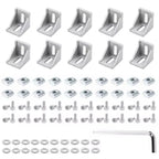 2020 Aluminum Profile Connector Set – 10pc Corner Bracket & M5 T-Nuts