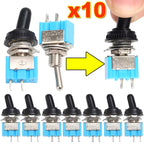 MT-S101 Mini Toggle Switch with Waterproof Cap – 2-Pin 2-Position Blue