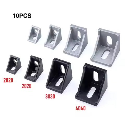 Black 2020 Aluminum Profile Connector Set – 20pc Corner Bracket & M5 Nuts