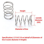 10pcs 304 Stainless Steel Compression Spring – 0.8mm Wire 5-18mm OD