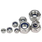 200pcs DIN985 304 Stainless Steel Nylock Nut Kit – M2 to M8 Locknut Set