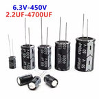 120pcs Electrolytic Capacitor Kit – 1uF to 470uF Assorted 16V/25V/50V Set