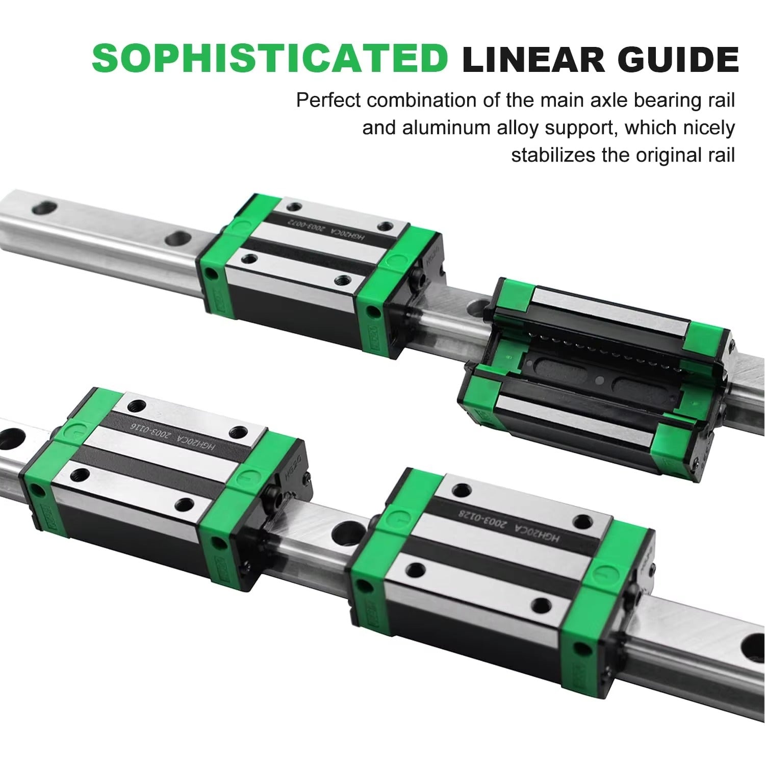 HGR15 HGR20 Square Linear Guide Rail – 2pc Rail + 4pc Slide Block