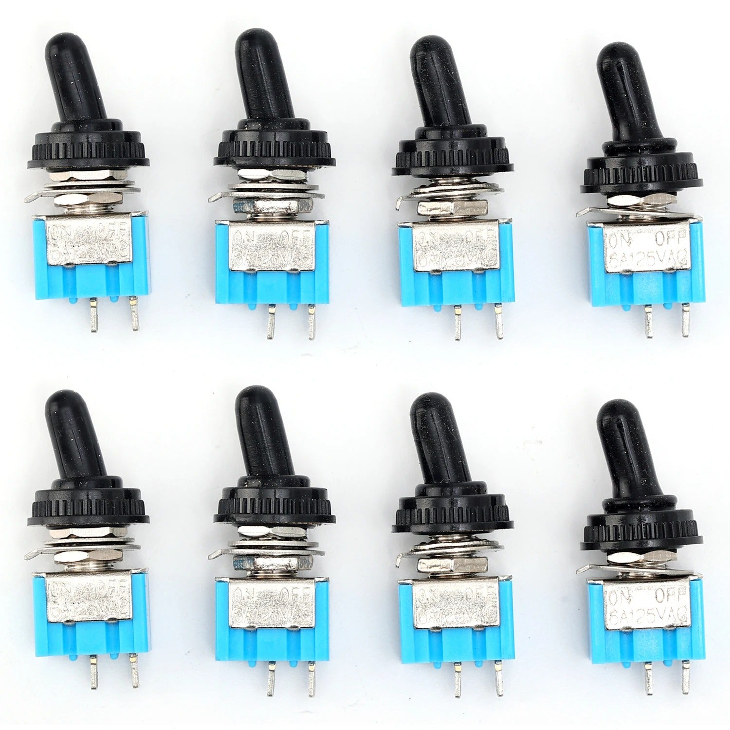 MT-S101 Mini Toggle Switch with Waterproof Cap – 2-Pin 2-Position Blue