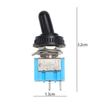 MT-S101 Mini Toggle Switch with Waterproof Cap – 2-Pin 2-Position Blue