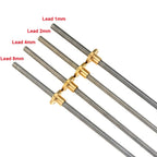 T8 Lead Screw with Brass Nut – 8mm Threaded Rod for CNC & 3D Printers