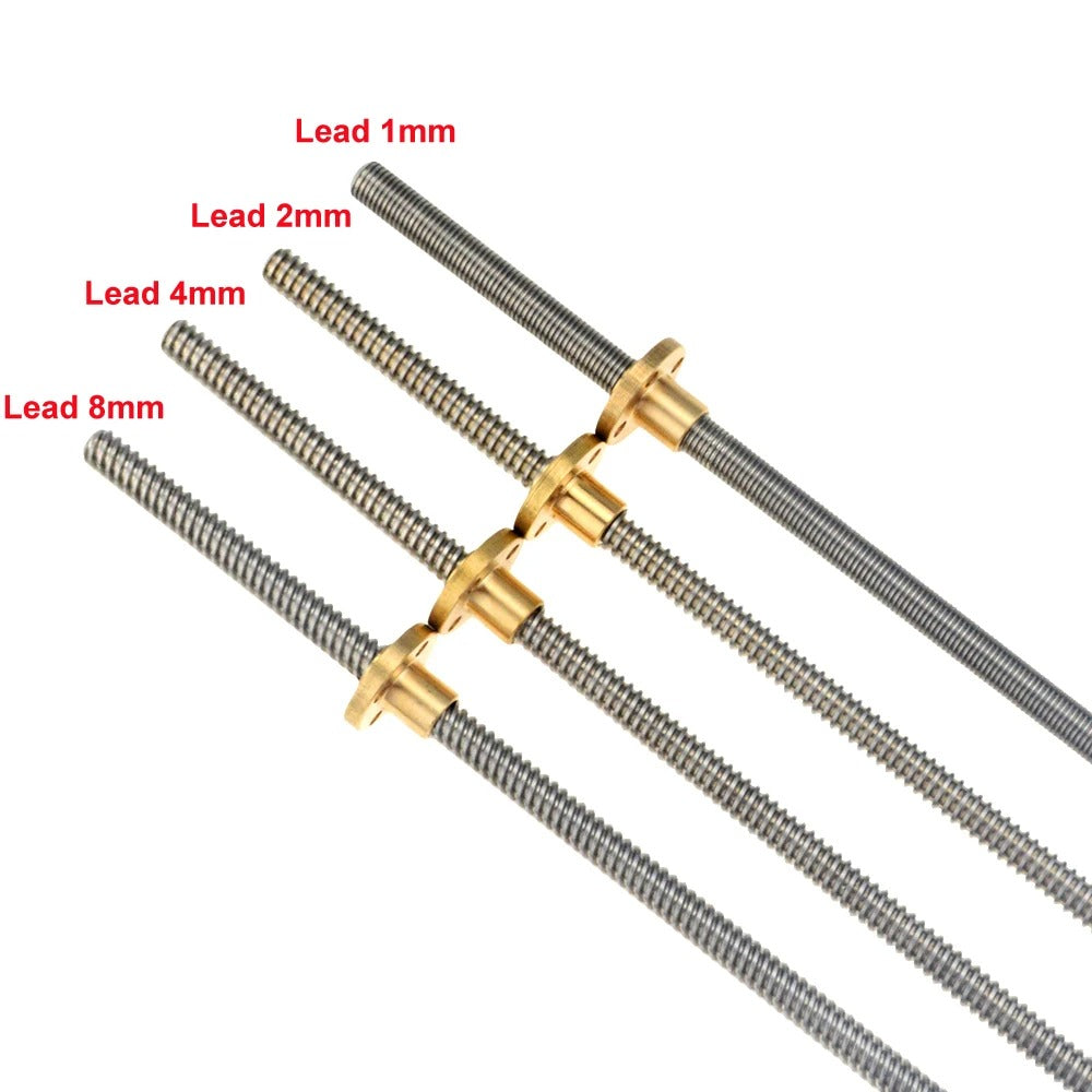 T8 Lead Screw with Brass Nut – 8mm Threaded Rod for CNC & 3D Printers