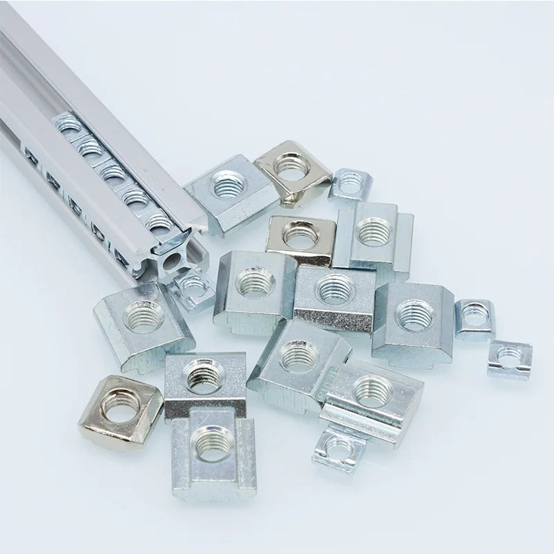 200pcs T-Slot Sliding Nut M4 M5 M6 M8 – Carbon Steel EU Standard Nut Set