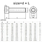 304 Stainless Steel M2-M12 Hex Socket Cap Screw – DIN912 Allen Bolt 6-200mm