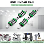 HGR15 HGR20 Square Linear Guide Rail – 2pc Rail + 4pc Slide Block