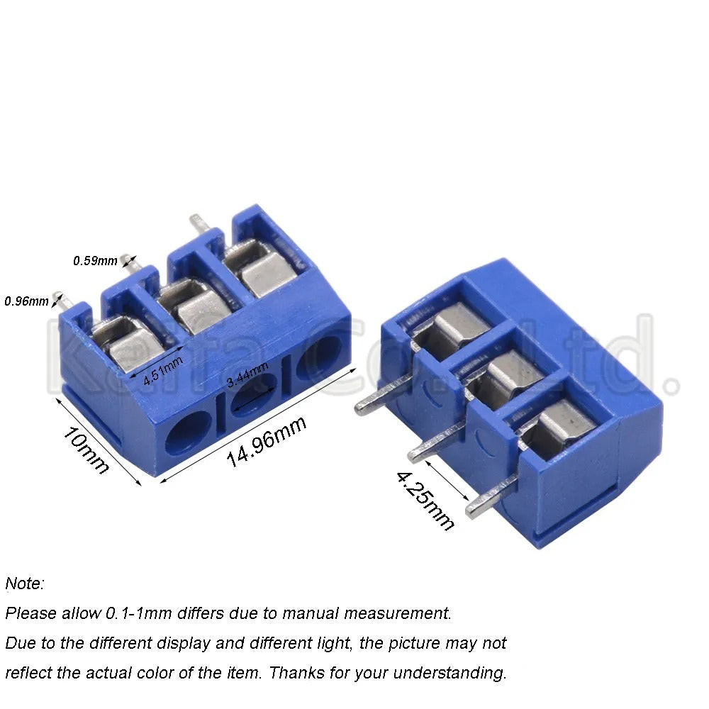 10PCS KF301-5.0 Terminal Block – 2P 3P 4P Pitch 5.0mm PCB Connector