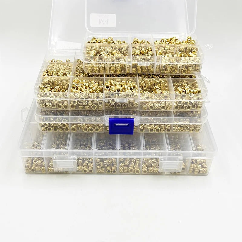 Brass Heat-Set Threaded Inserts M2-M6 – 3D Printing & Molding Nut Kit