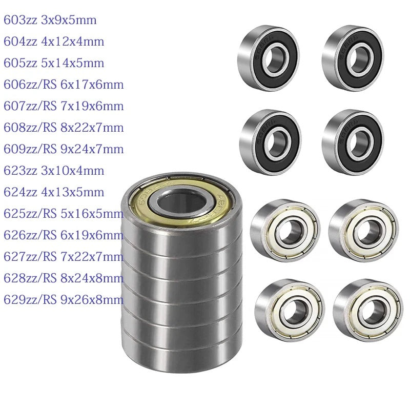 10pcs Deep Groove Ball Bearings 608-2RS 608ZZ 623 625 603-629 High Speed