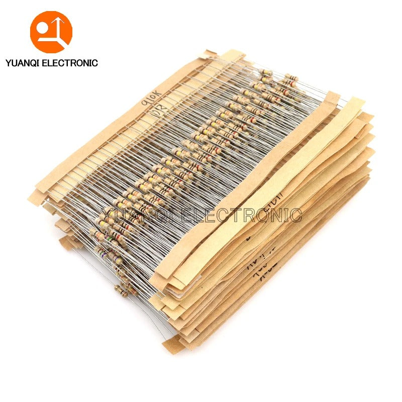 860pcs 1/4W Carbon Film Resistor Kit – 1R to 1M Ohm Assorted Set