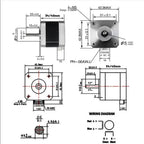 Nema 17 Stepper Motor 42mm Hybrid 4-Lead 0.42Nm for 3D Printer & CNC