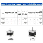 Nema 17 Stepper Motor 42mm Hybrid 4-Lead 0.42Nm for 3D Printer & CNC