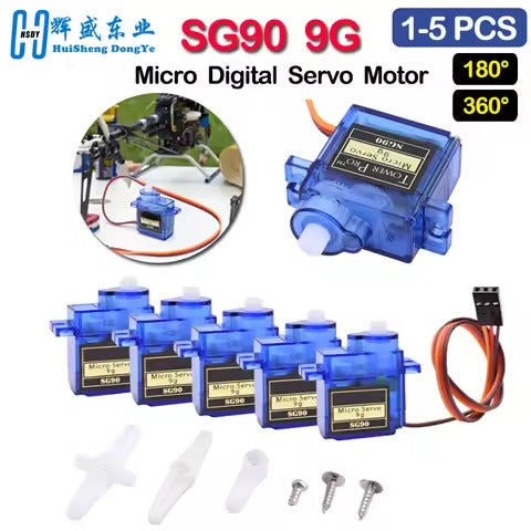 SG90 9G Micro Servo Motor 180/360 Degree for RC Airplane & Arduino