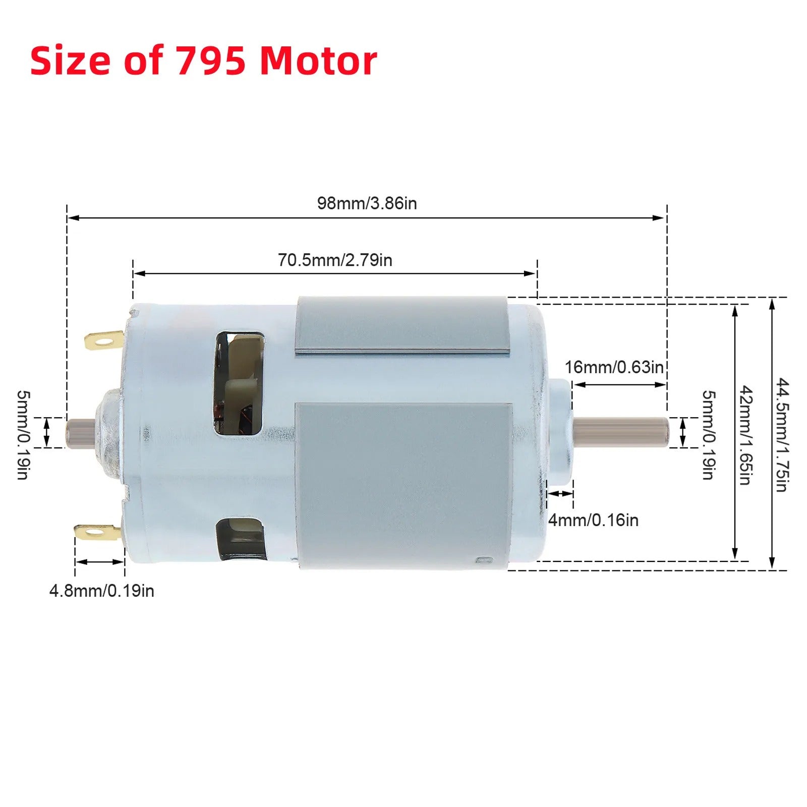 VoltPulse 795/895 DC Motor High Torque 12V/24V 12000RPM Ball Bearing