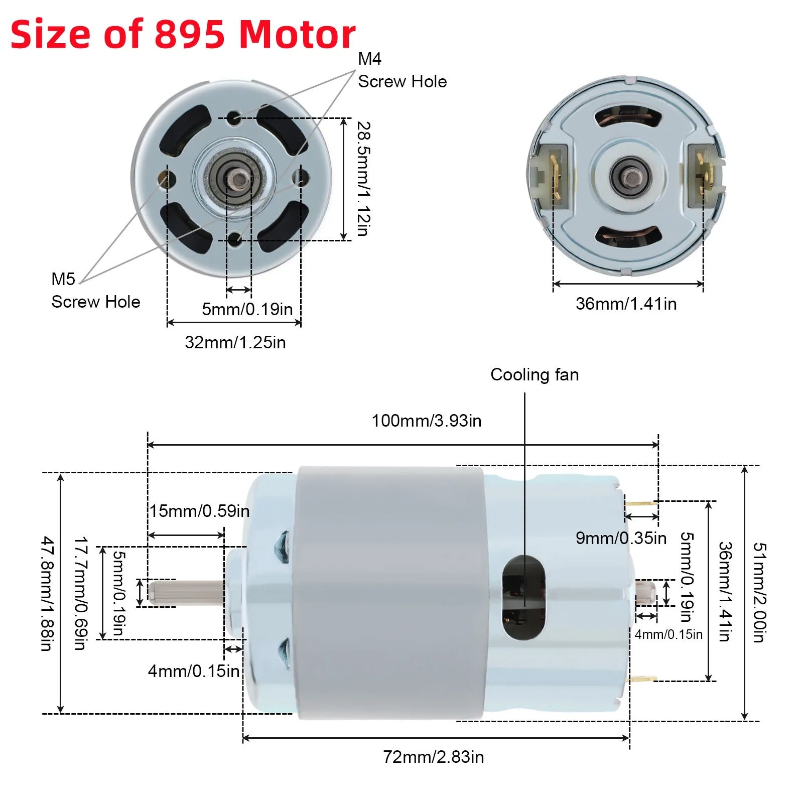 VoltPulse 795/895 DC Motor High Torque 12V/24V 12000RPM Ball Bearing