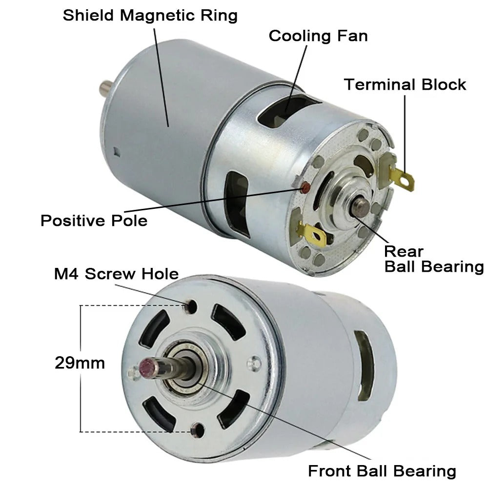 VoltPulse 795/895 DC Motor High Torque 12V/24V 12000RPM Ball Bearing