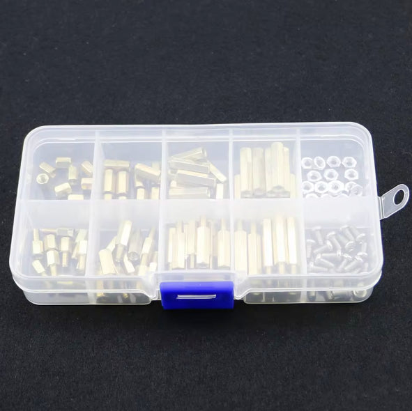 120pcs Brass M3 Standoff Kit – Hex Spacer Screw & Nut